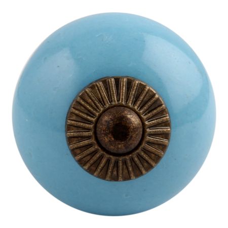 Sky Blue Antique Fitting Ceramic Cabinet Knob